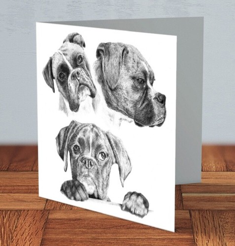 Boxer dog greeting card x - card, 15