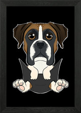 Boxer Puppy In Pocket Framed