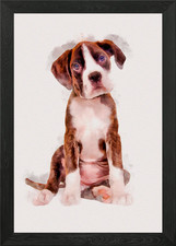 Cute Boxer Puppy Framed Wall