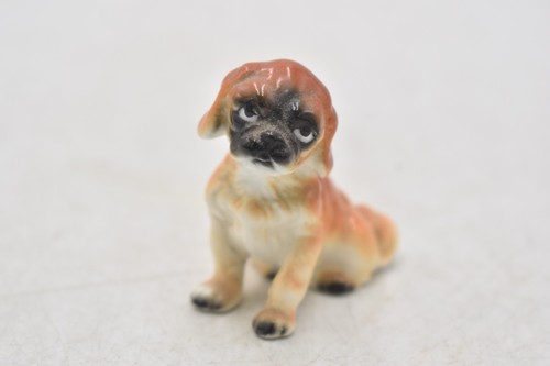 Vintage bone china boxer puppy - bone,